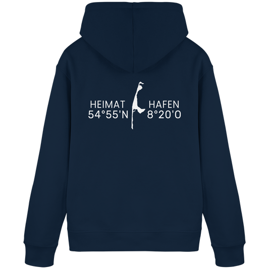 Heimathafen Sylt mit Standort - Basic Hoodie (Rückseite)