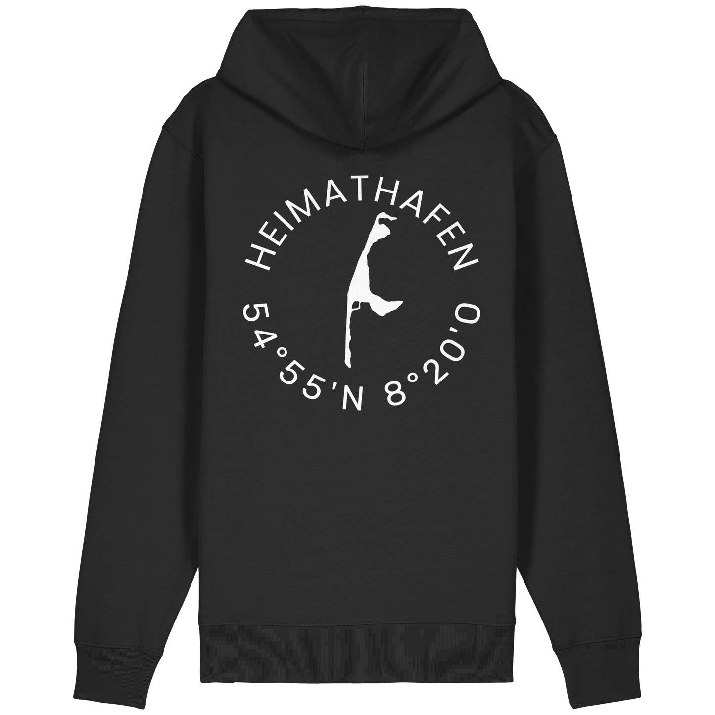 Heimathafen mit Koordinate - Relaxed Zipper (front & back)