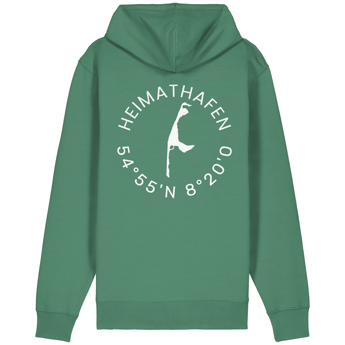 Heimathafen mit Koordinate - Relaxed Zipper (front & back)
