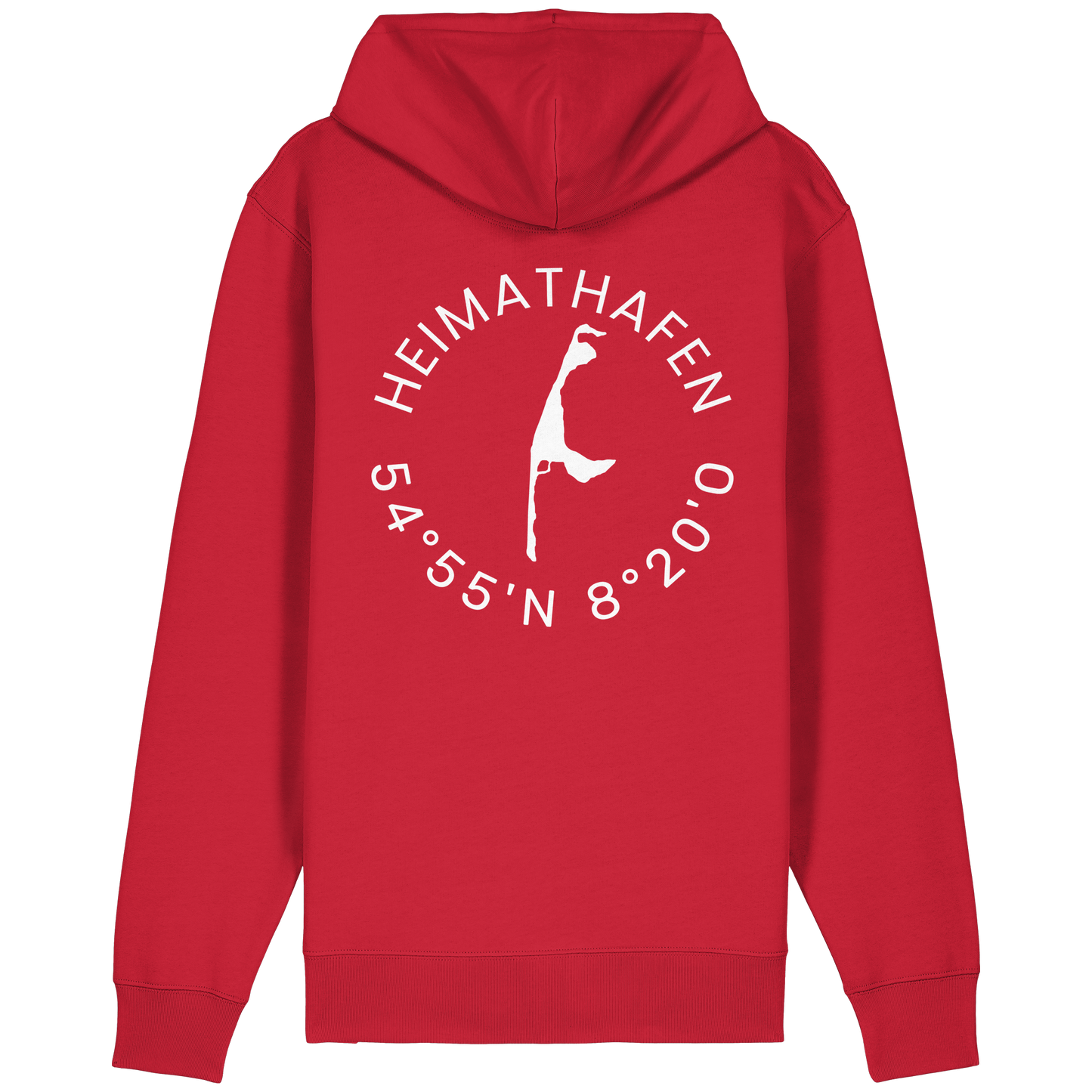 Heimathafen mit Koordinate - Relaxed Zipper (front & back)