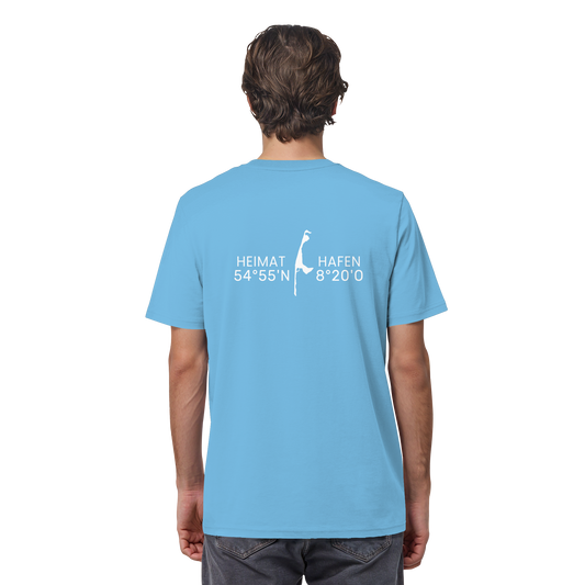 Heimathafen Sylt mit Standort - Basic Shirt (back)