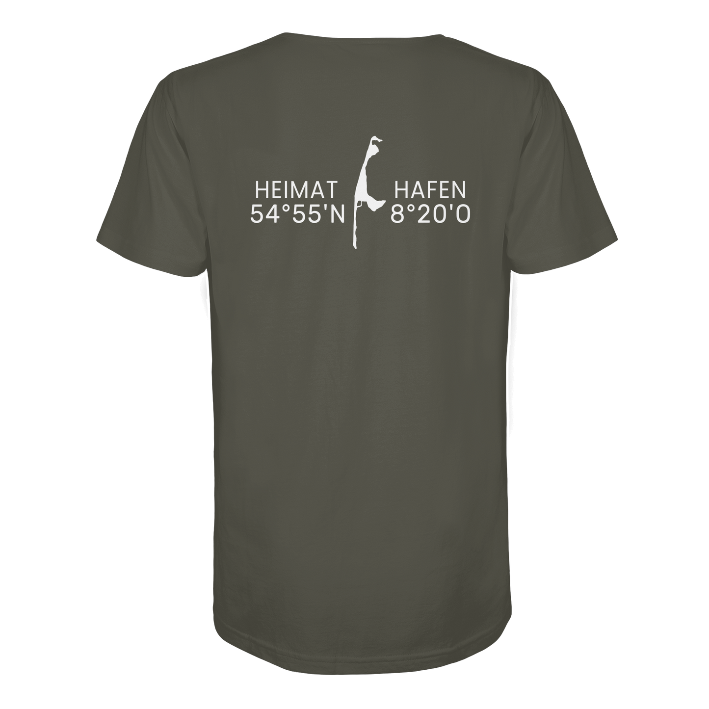 Heimathafen Sylt mit Standort - Basic Shirt (back)