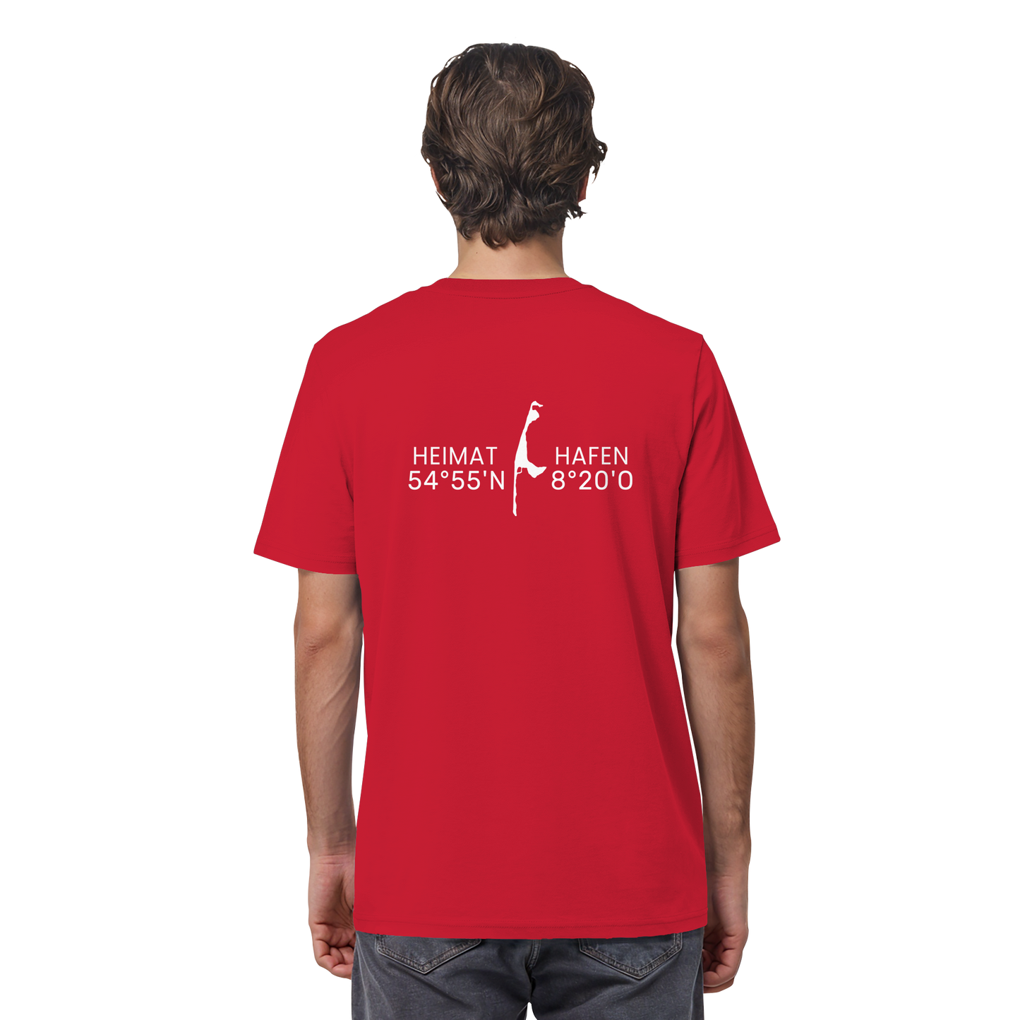 Heimathafen Sylt mit Standort - Basic Shirt (back)