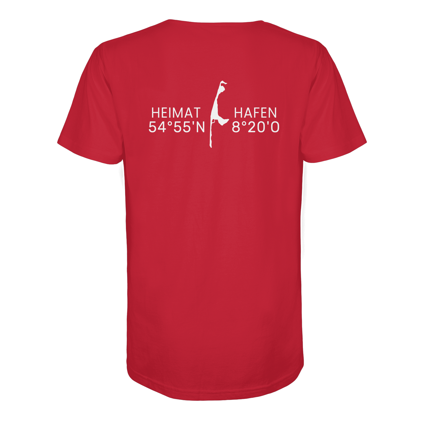 Heimathafen Sylt mit Standort - Basic Shirt (back)