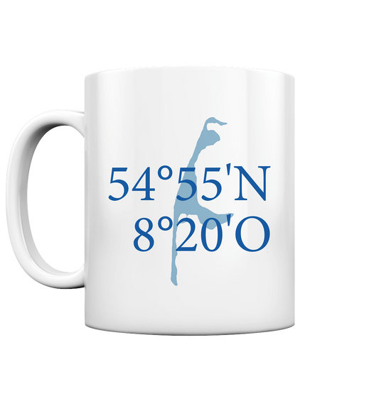 Deine Koordinaten_blau - Keramik Tasse