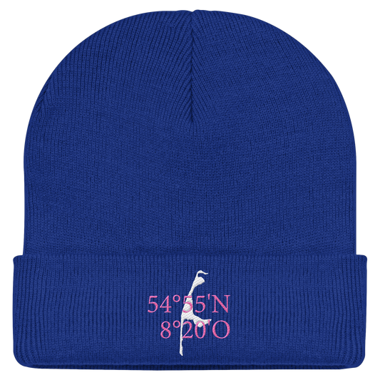 Sylt_Koordinate_pink_stick_mützen - Classic Beanie