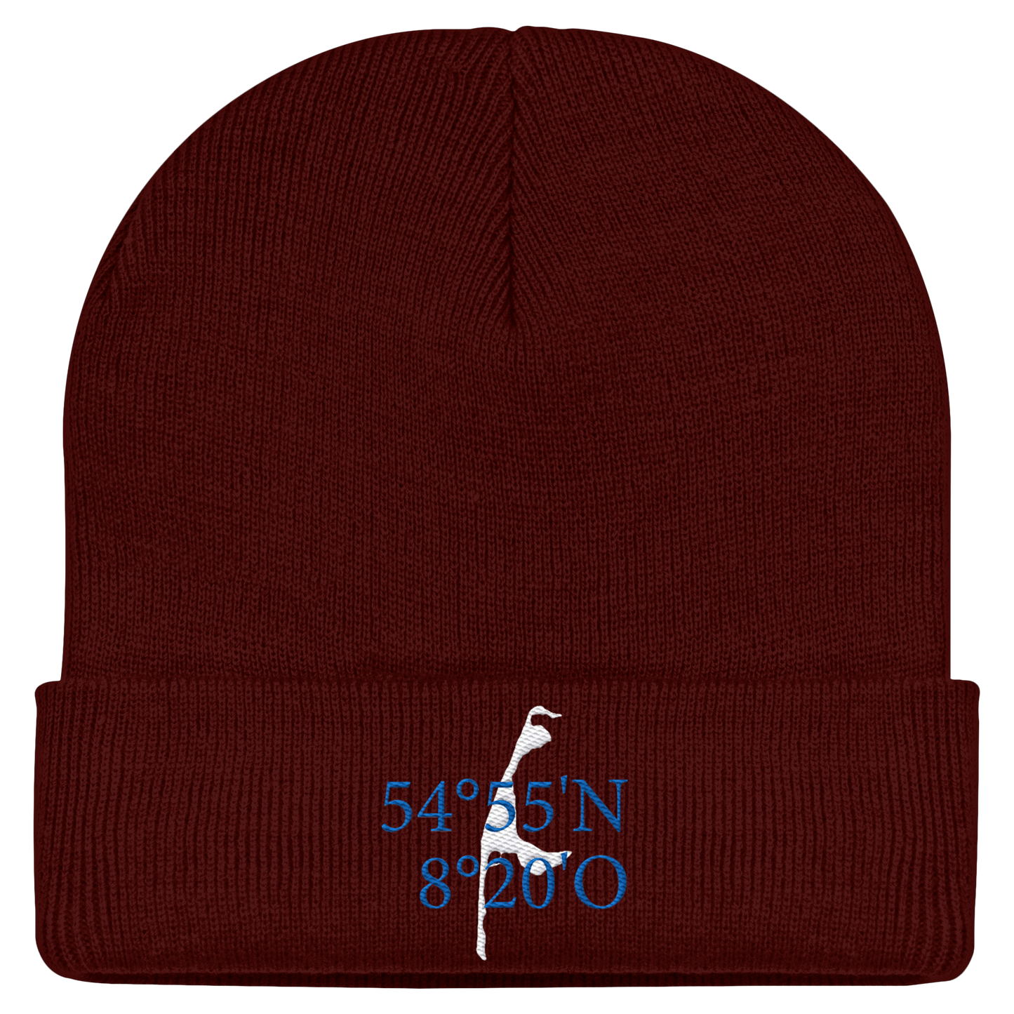 Sylt_Koordinate_blau_stick_mützen - Classic Beanie