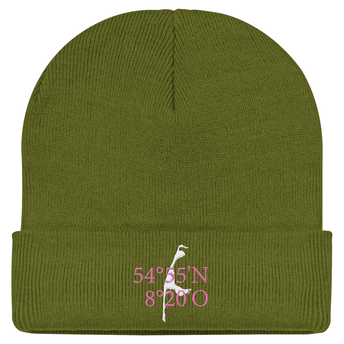 Sylt_Koordinate_pink_stick_mützen - Classic Beanie