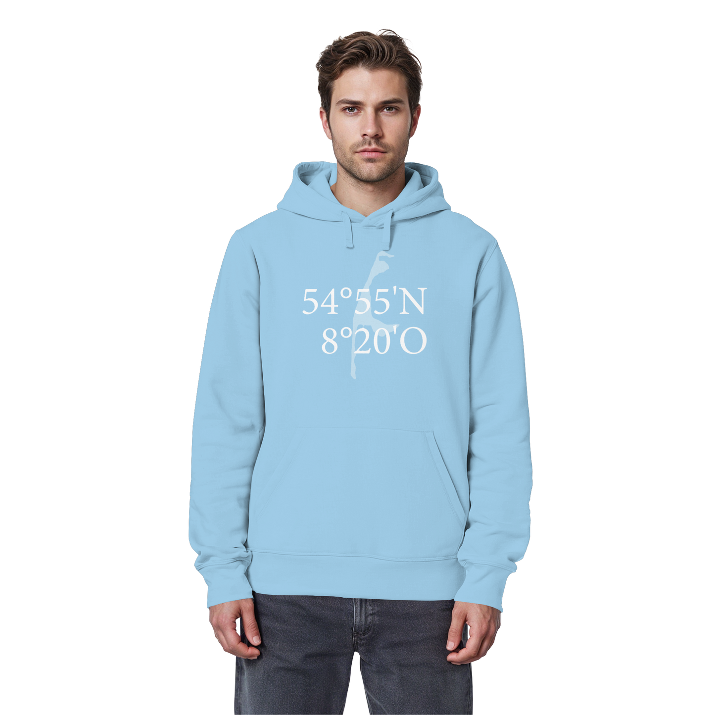 Deine Koordinate_vorne_Sonderedition_weiß - Basic Hoodie