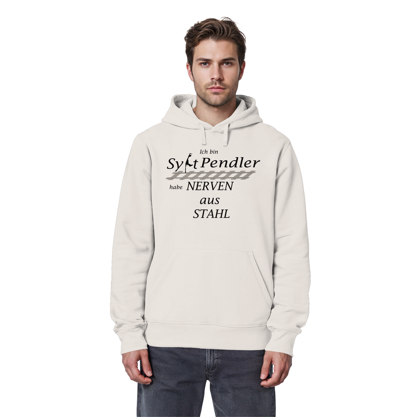 Der Sylt-Pendler ~ Basic Hoodie (Motiv vorne)