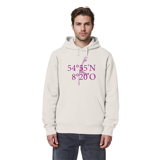 Deine Koordinate_lila_vorne - Basic Hoodie