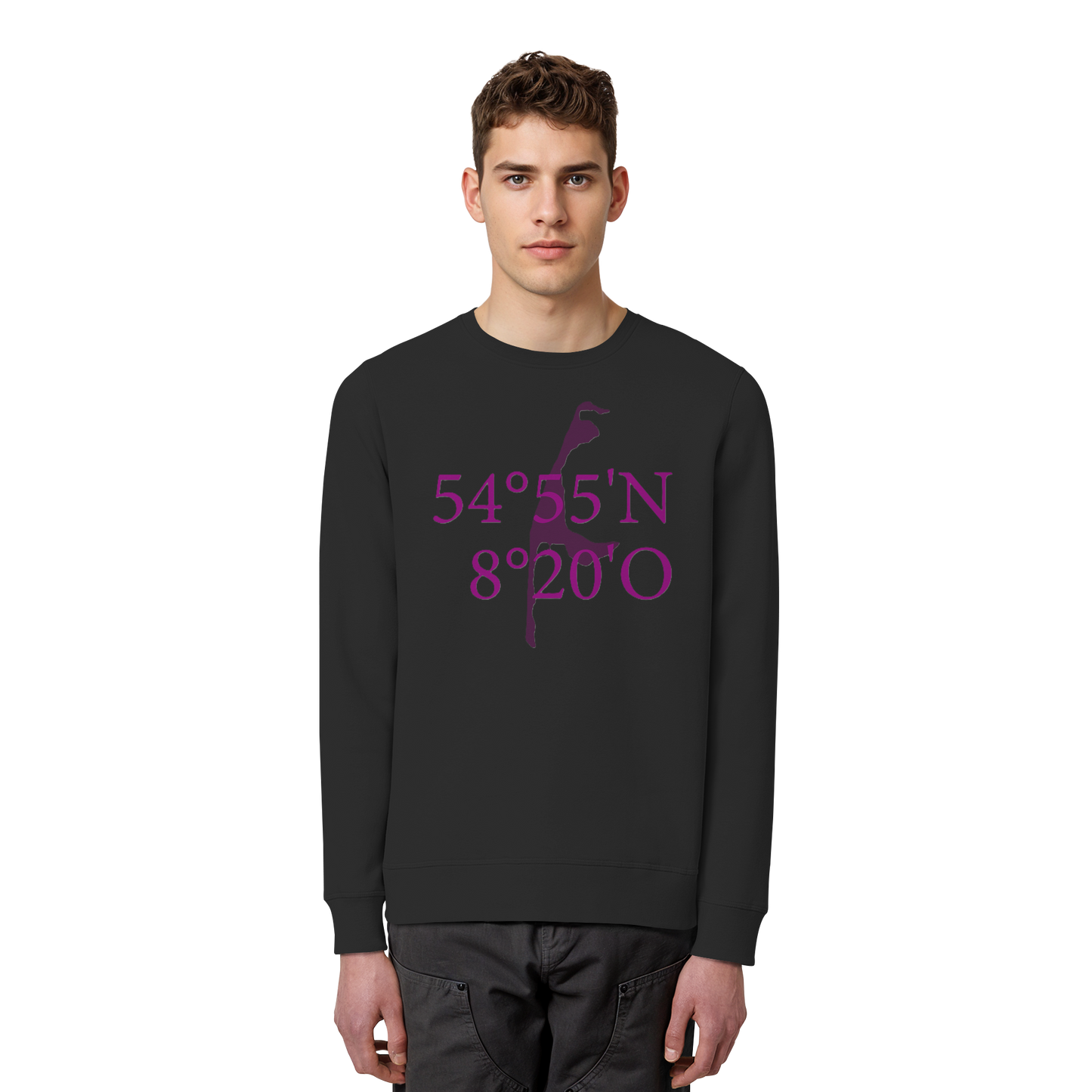 Deine Koordinaten_lila_vorne - Basic Unisex Sweatshirt