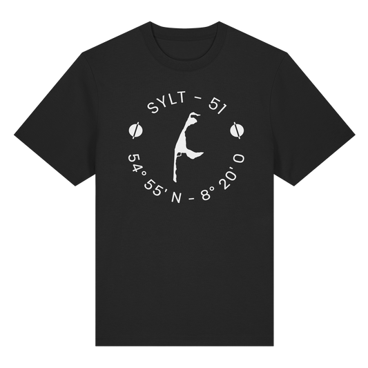 Sylt-51 Koordinate (rund-front-big) - Organic T-Shirt