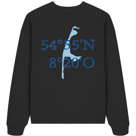 Deine Koordinaten_blau_vorne - Oversize Sweatshirt