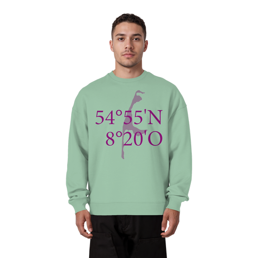 Deine Koordinaten_lila_vorne - Oversize Sweatshirt