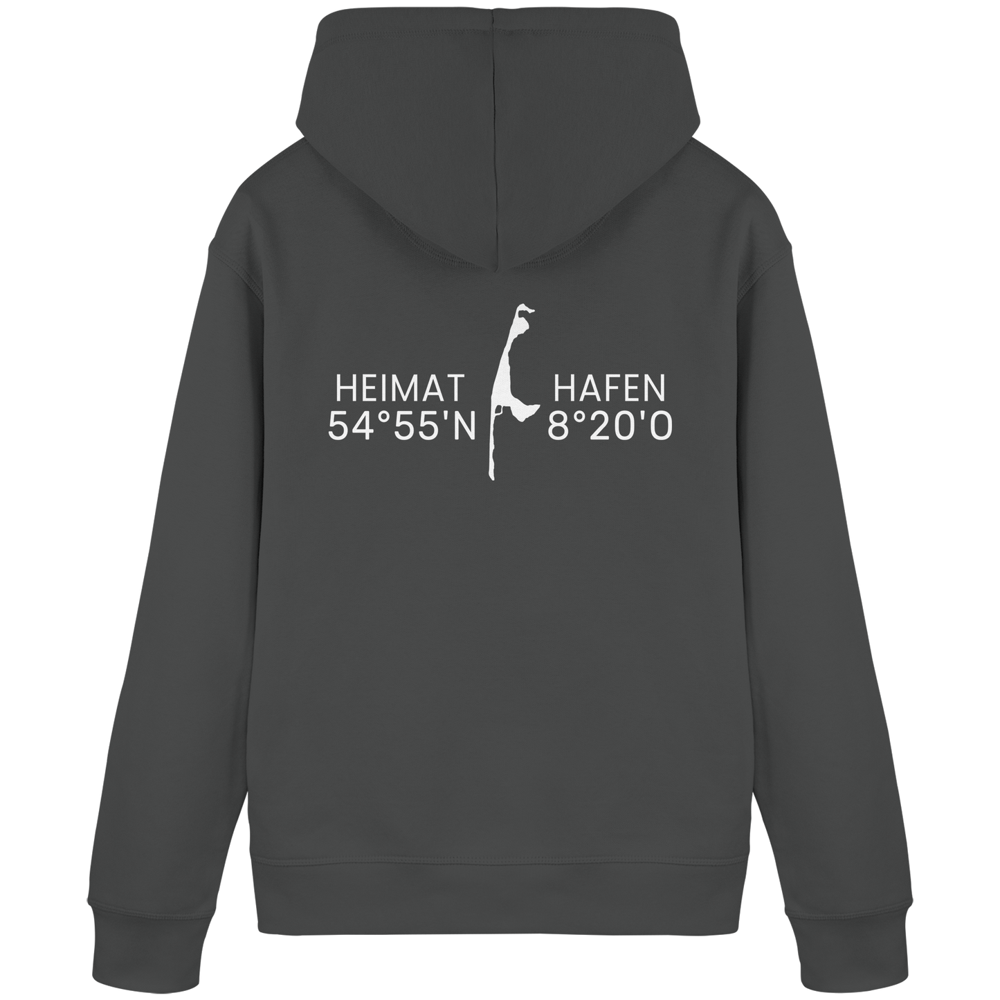 Heimathafen Sylt mit Standort - Basic Hoodie (Rückseite)