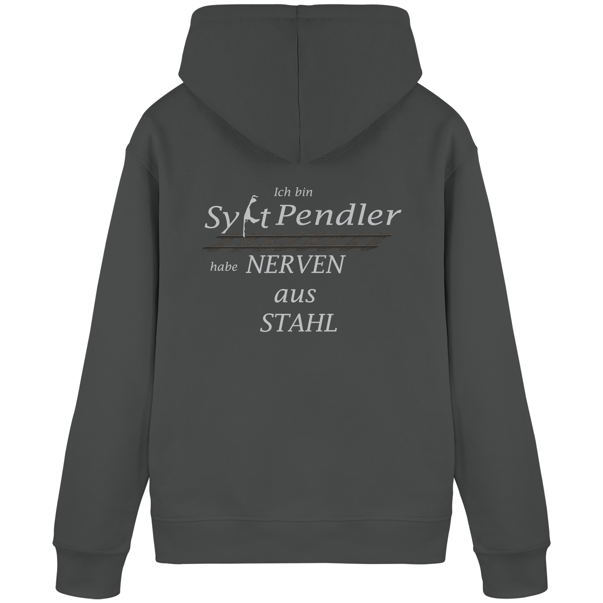 Der Sylt-Pendler ~ Basic Hoodie (Motiv hinten)