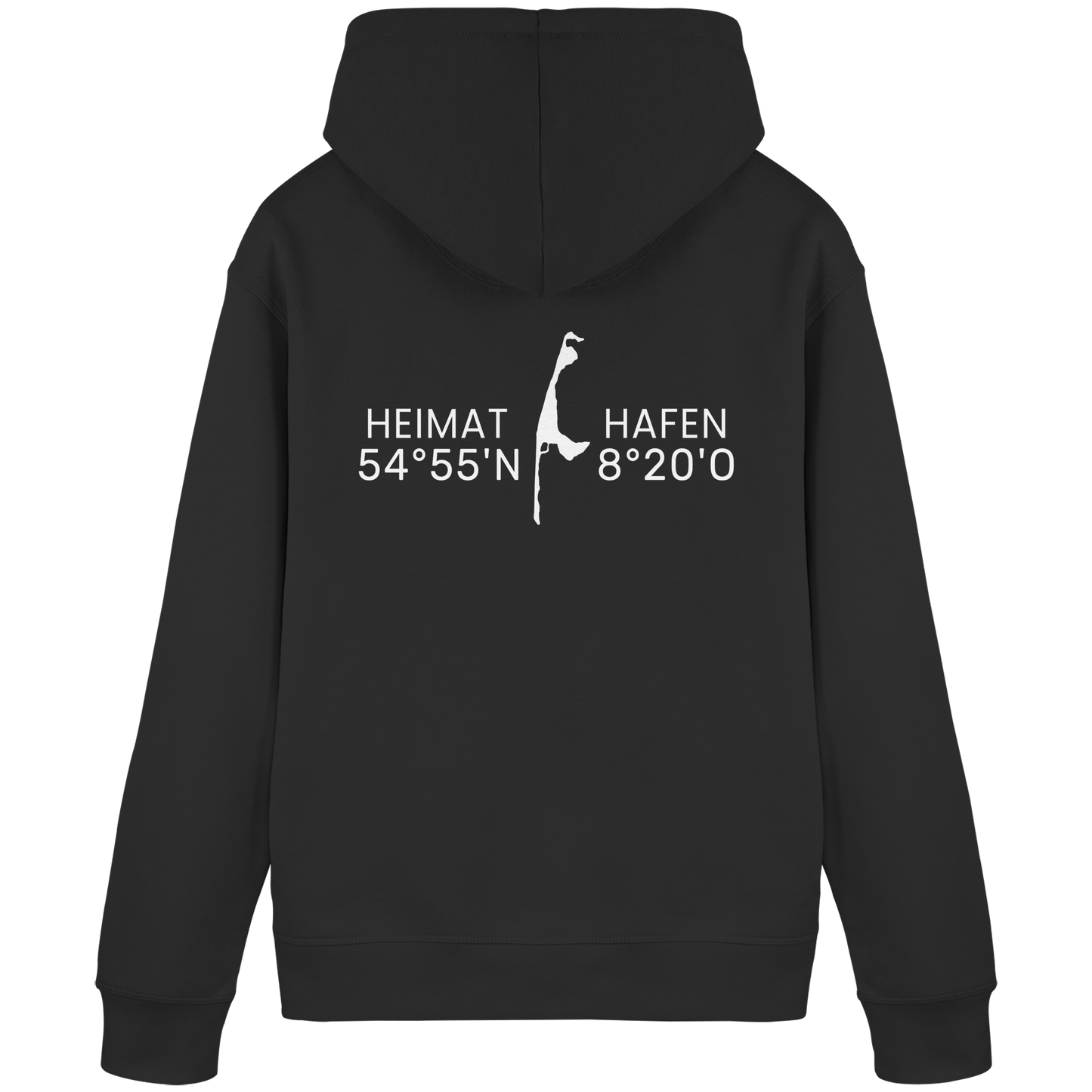 Heimathafen Sylt mit Standort - Basic Hoodie (Rückseite)