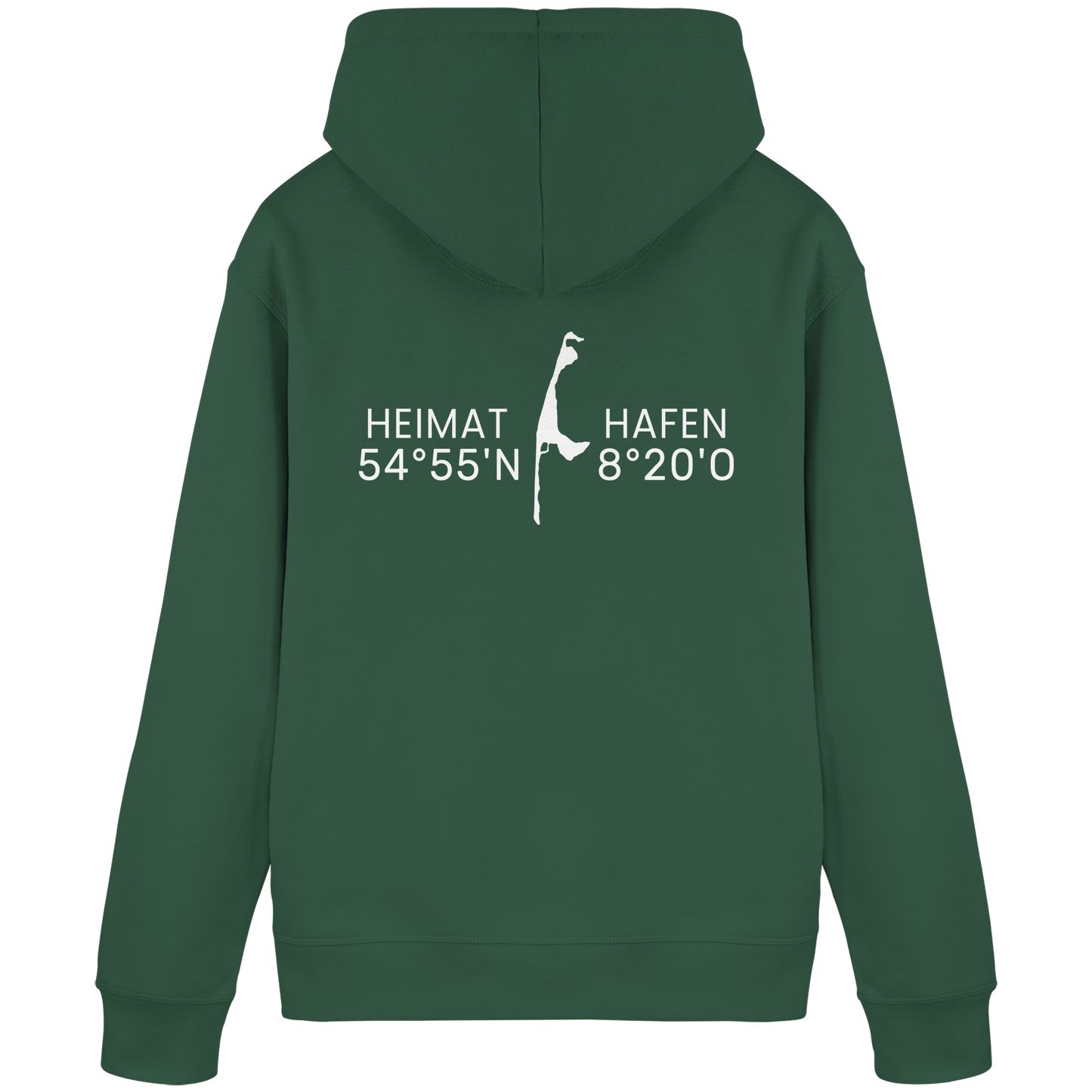 Heimathafen Sylt mit Standort - Basic Hoodie (Rückseite)