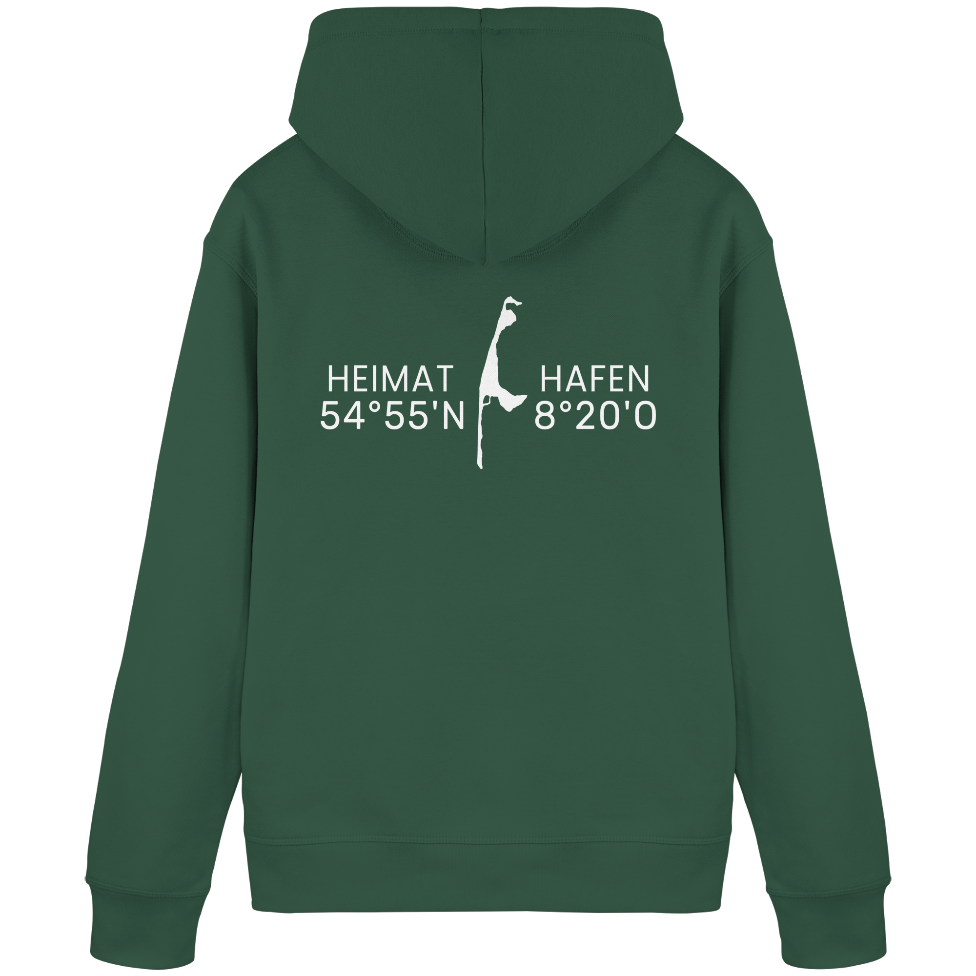 Heimathafen Sylt mit Standort - Basic Hoodie (Rückseite)