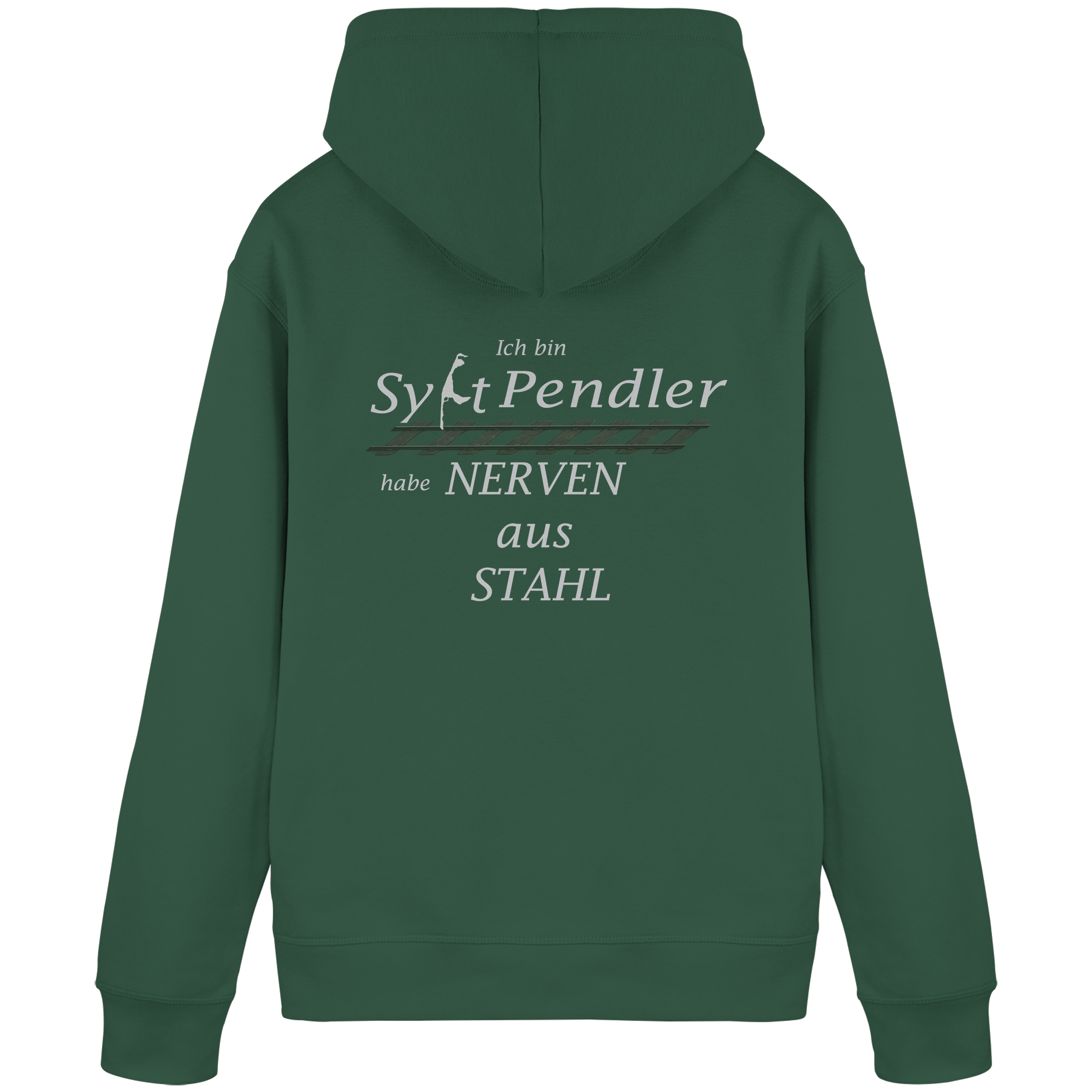 Der Sylt-Pendler ~ Basic Hoodie (Motiv hinten)
