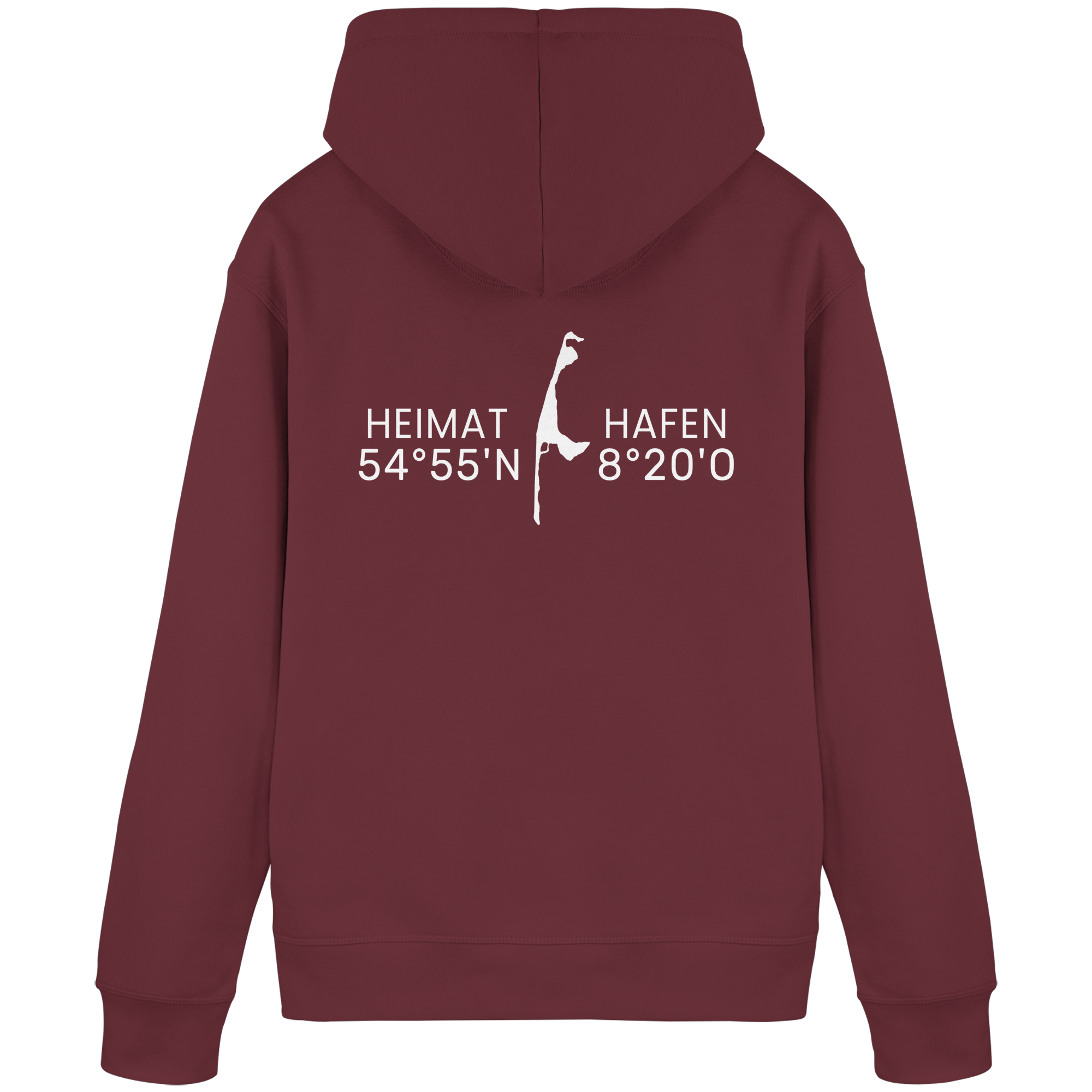 Heimathafen Sylt mit Standort - Basic Hoodie (Rückseite)