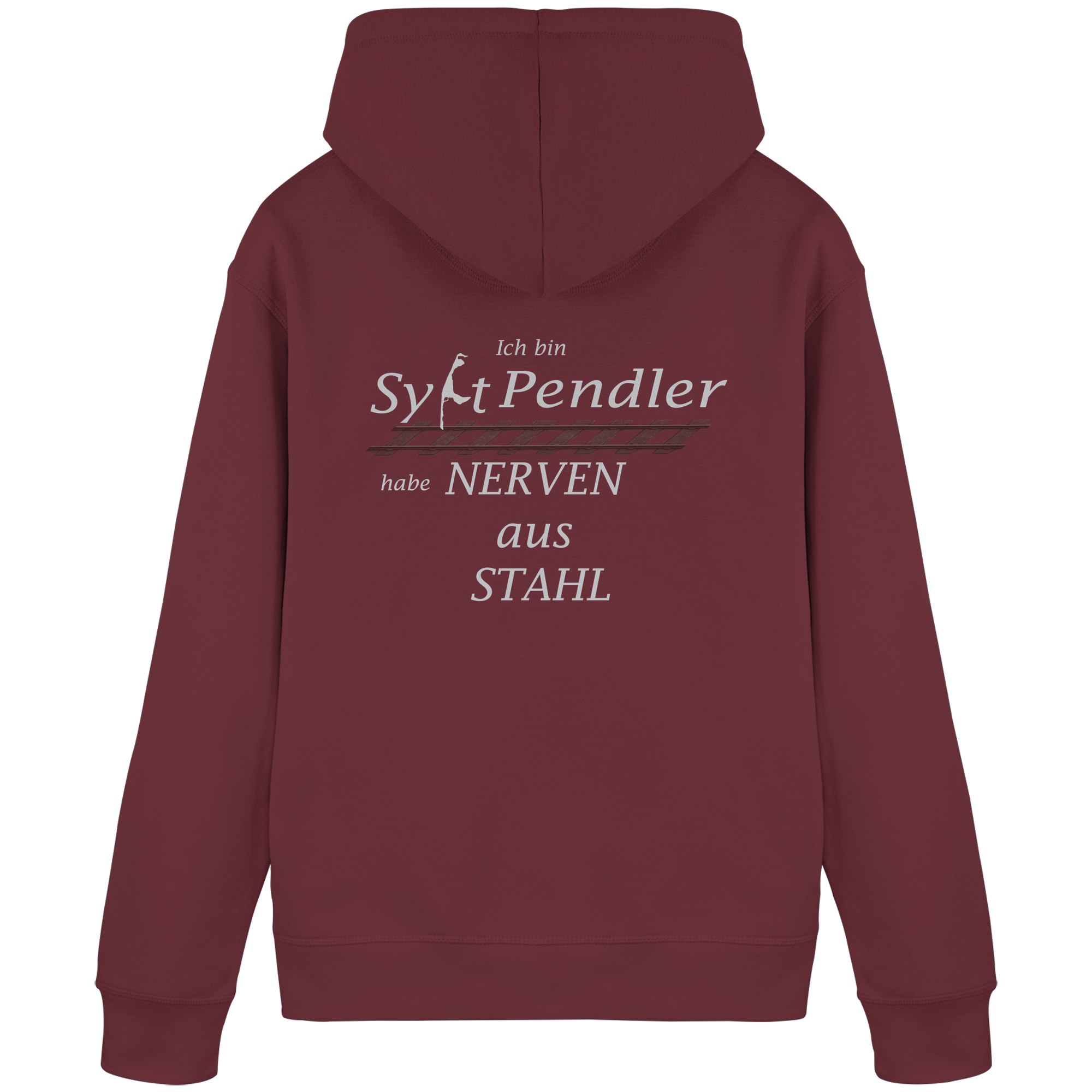 Der Sylt-Pendler ~ Basic Hoodie (Motiv hinten)