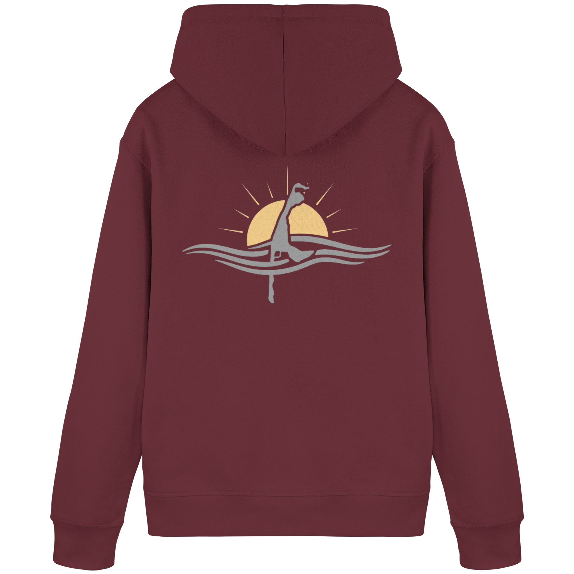 maritime SyltWelle (Sonnenaufgang) mit Stick (front) & Logo (hinten)  - Basic Hoodie
