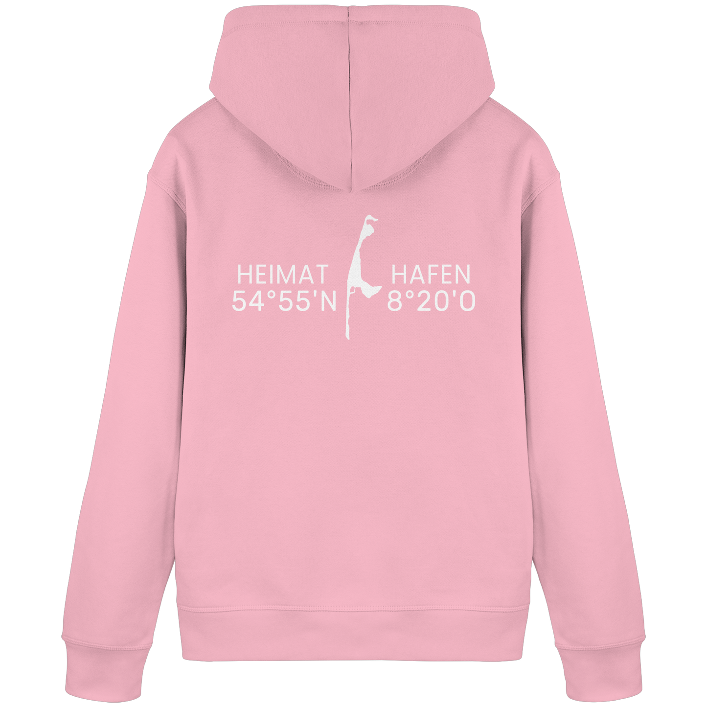 Heimathafen Sylt mit Standort - Basic Hoodie (Rückseite)