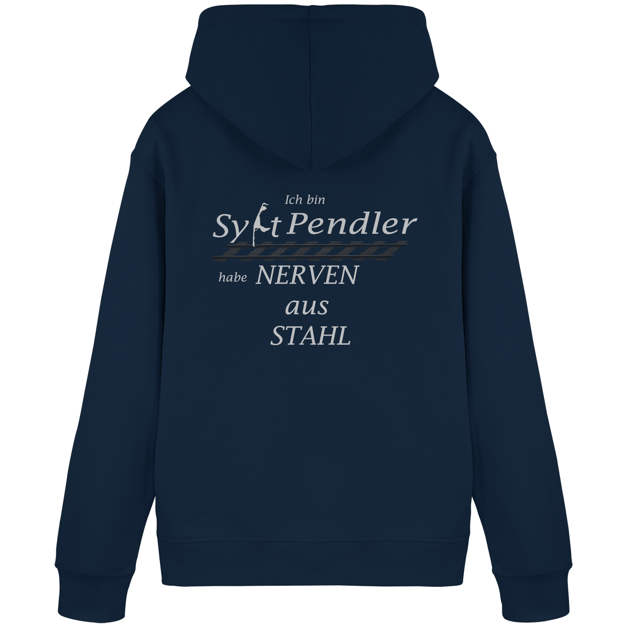 Der Sylt-Pendler ~ Basic Hoodie (Motiv hinten)