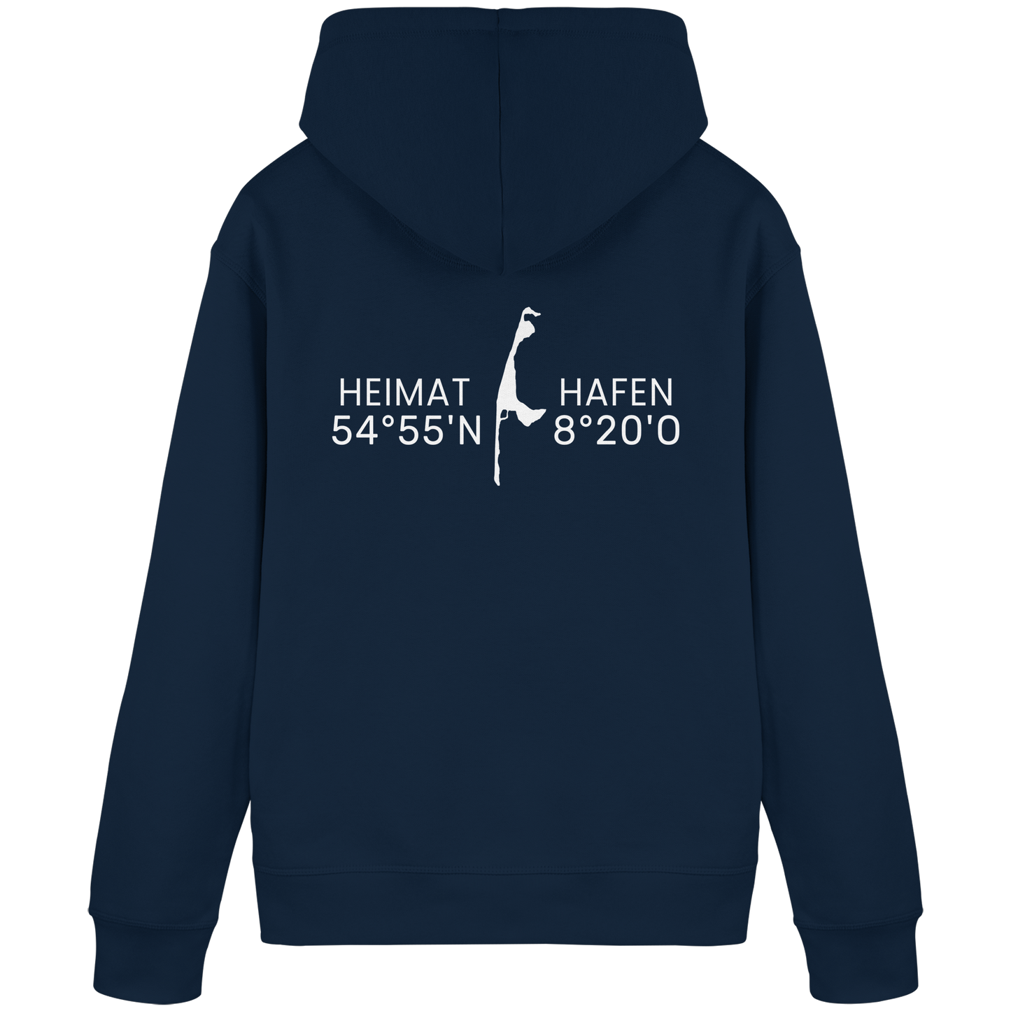 Heimathafen Sylt mit Standort - Basic Hoodie (Rückseite)