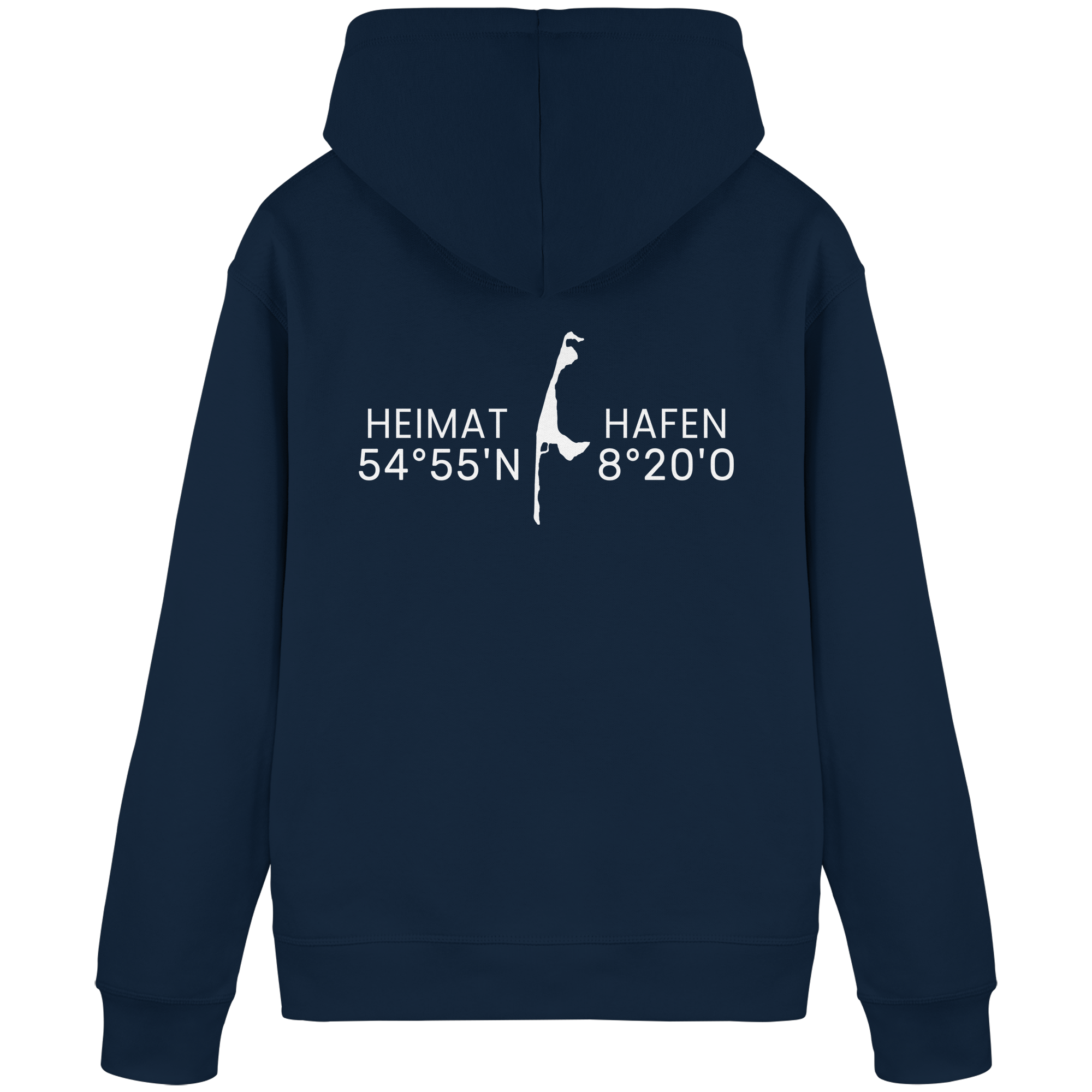 Heimathafen Sylt mit Standort - Basic Hoodie (Rückseite)