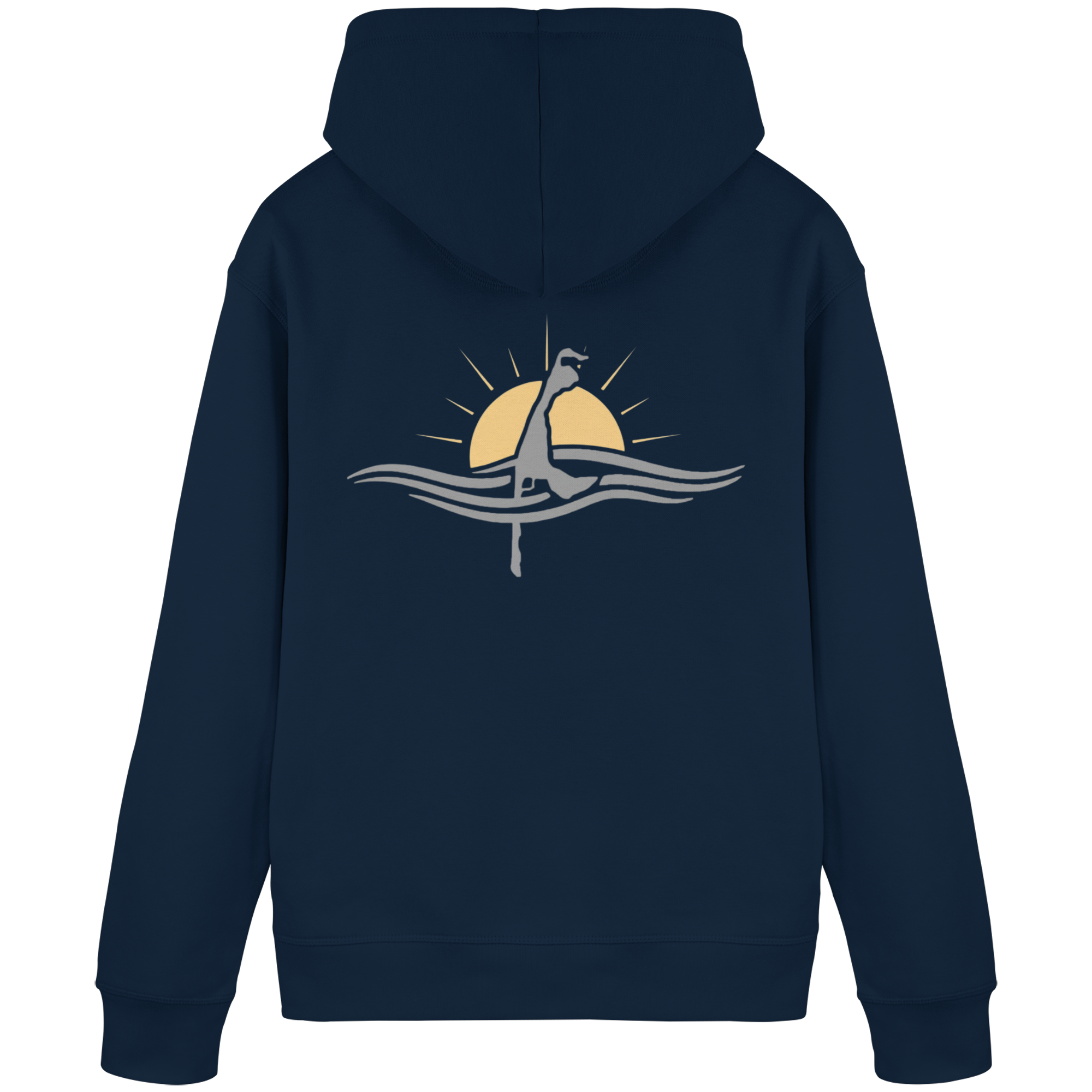 maritime SyltWelle (Sonnenaufgang) mit Stick (front) & Logo (hinten)  - Basic Hoodie