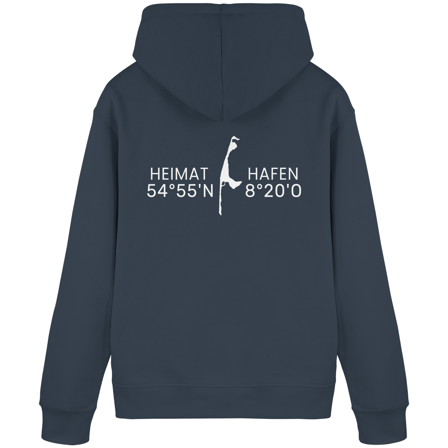 Heimathafen Sylt mit Standort - Basic Hoodie (Rückseite)