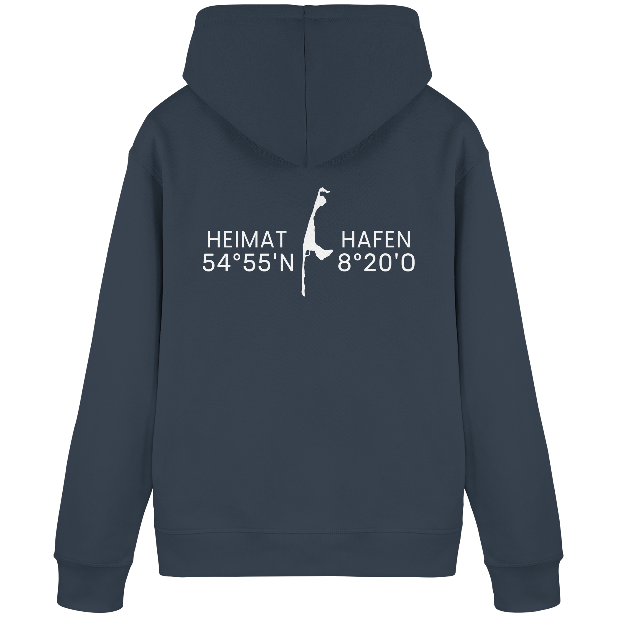 Heimathafen Sylt mit Standort - Basic Hoodie (Rückseite)