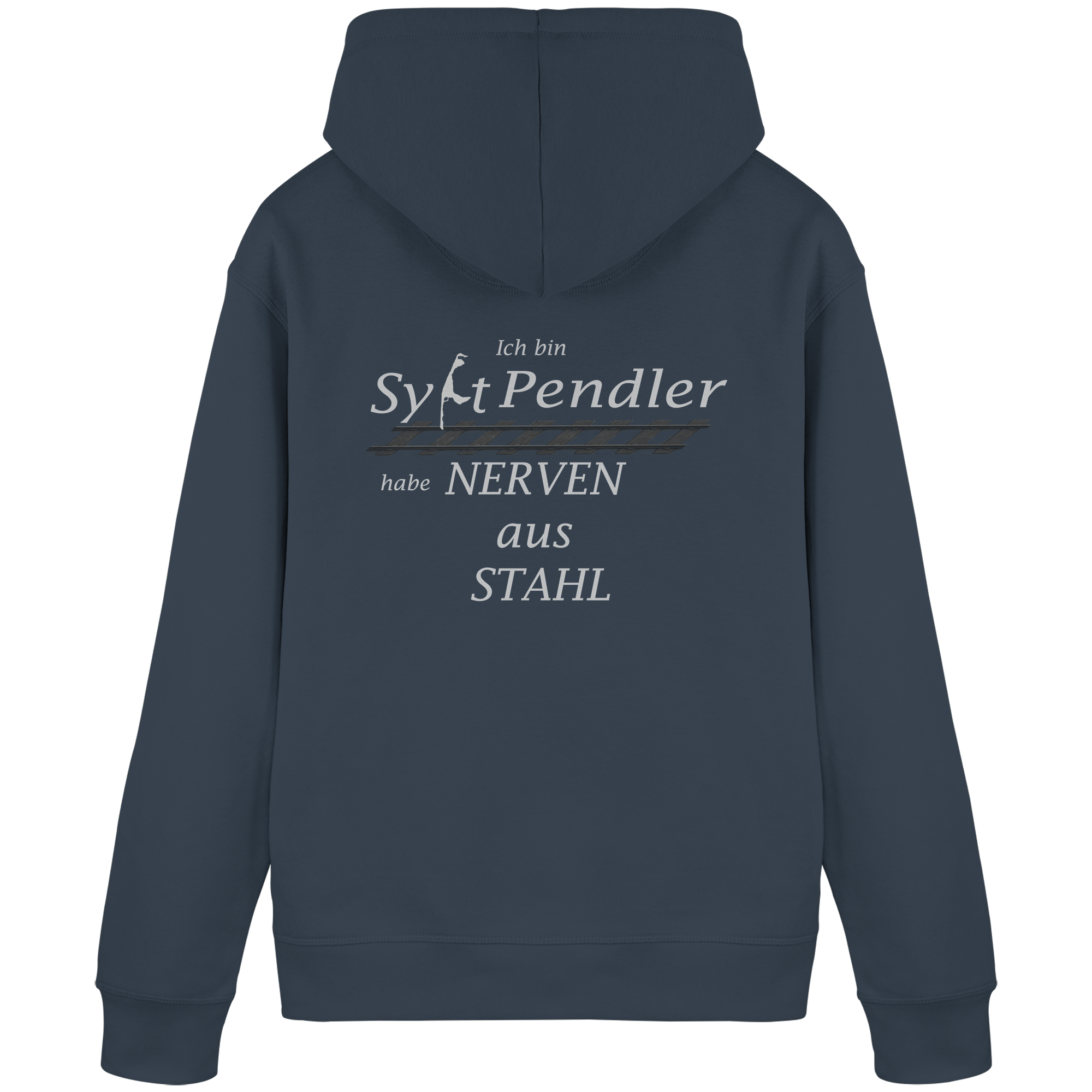 Der Sylt-Pendler ~ Basic Hoodie (Motiv hinten)