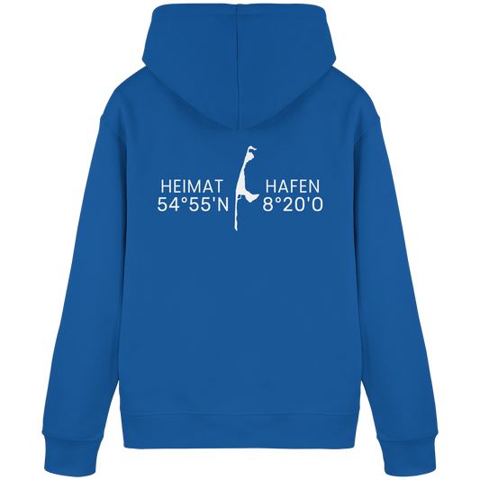 Heimathafen Sylt mit Standort - Basic Hoodie (Rückseite)