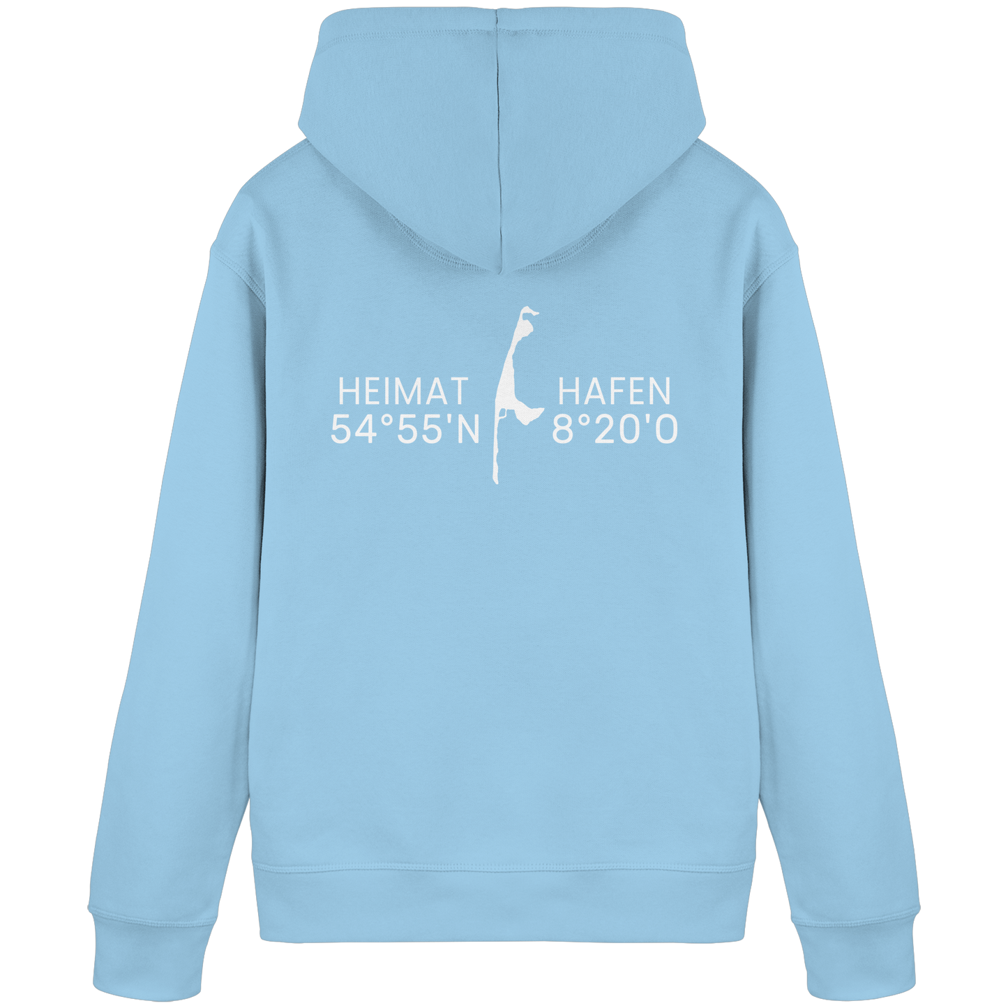 Heimathafen Sylt mit Standort - Basic Hoodie (Rückseite)