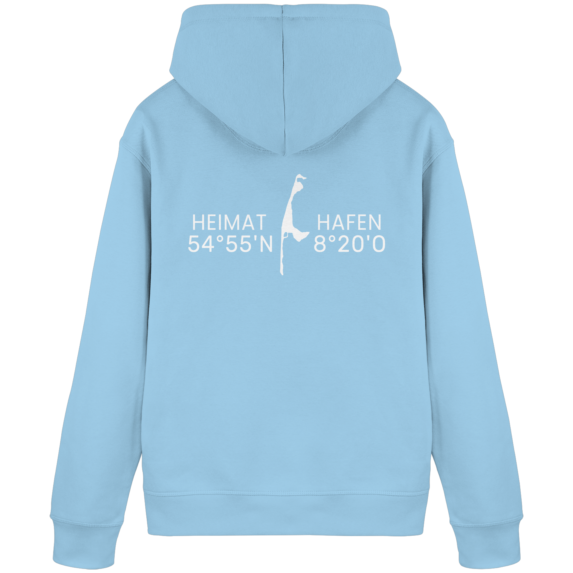 Heimathafen Sylt mit Standort - Basic Hoodie (Rückseite)