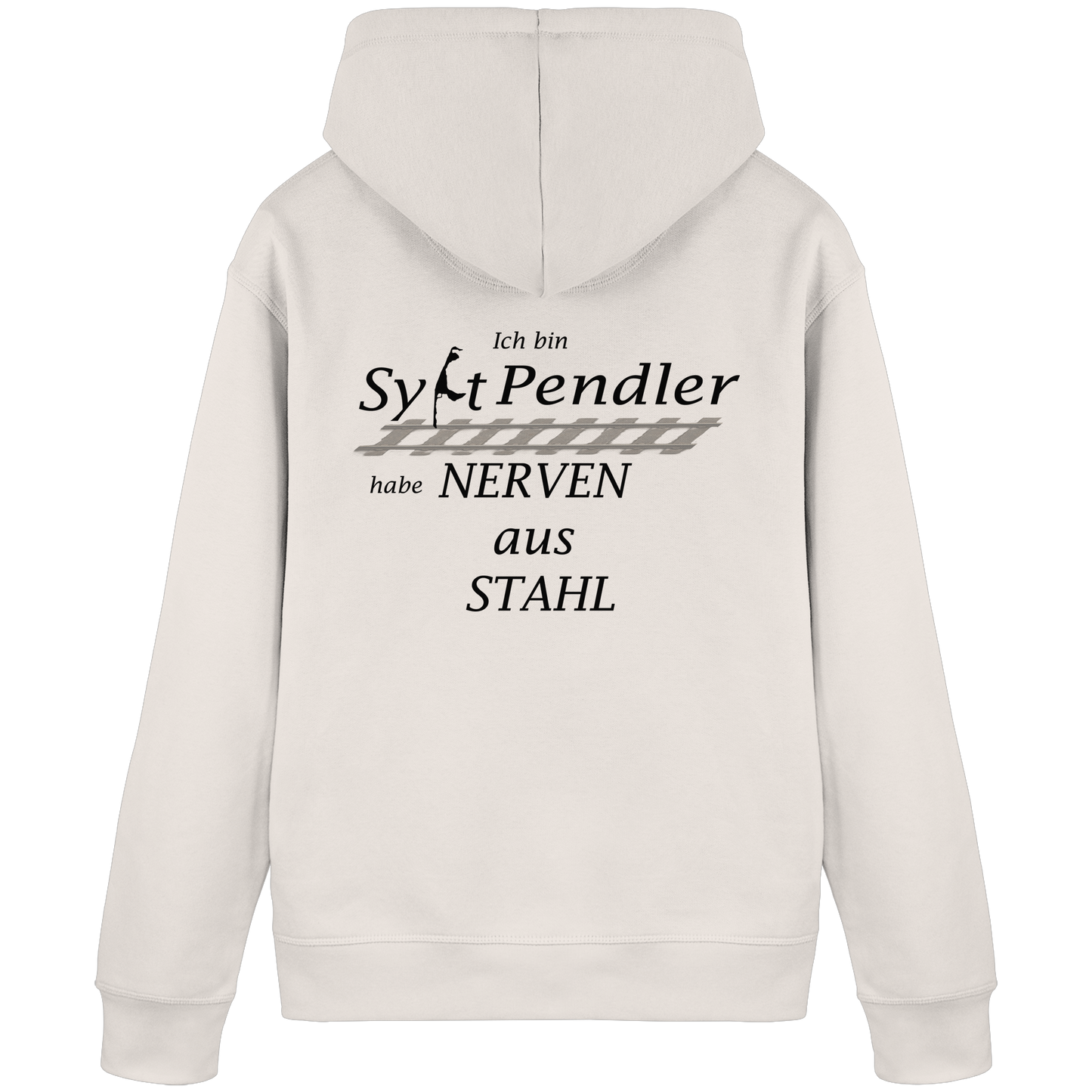 Der Sylt-Pendler ~ Basic Hoodie (Motiv hinten)