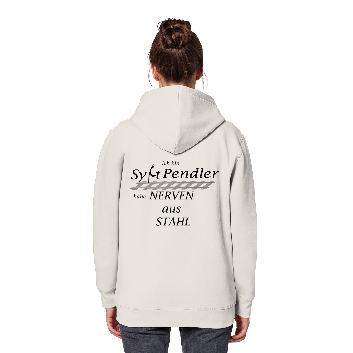 Der Sylt-Pendler ~ Basic Hoodie (Motiv hinten)