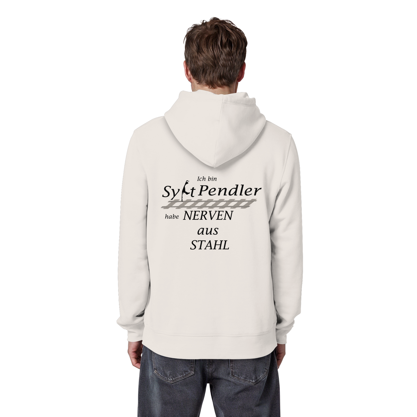 Der Sylt-Pendler ~ Basic Hoodie (Motiv hinten)