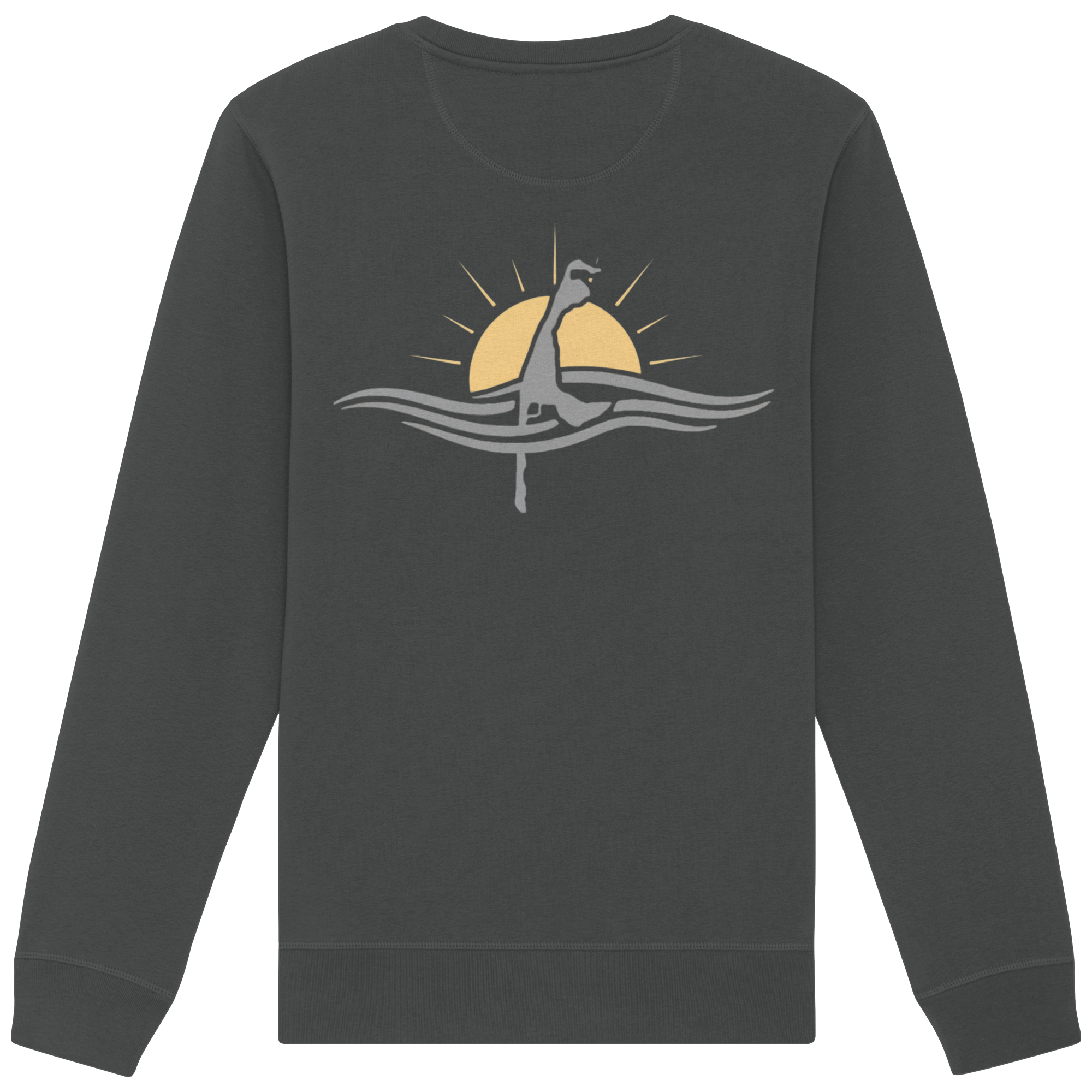 maritime SyltWelle (Sonnenaufgang) mit Stick (front) & Logo (hinten)  - Basic Sweatshirt