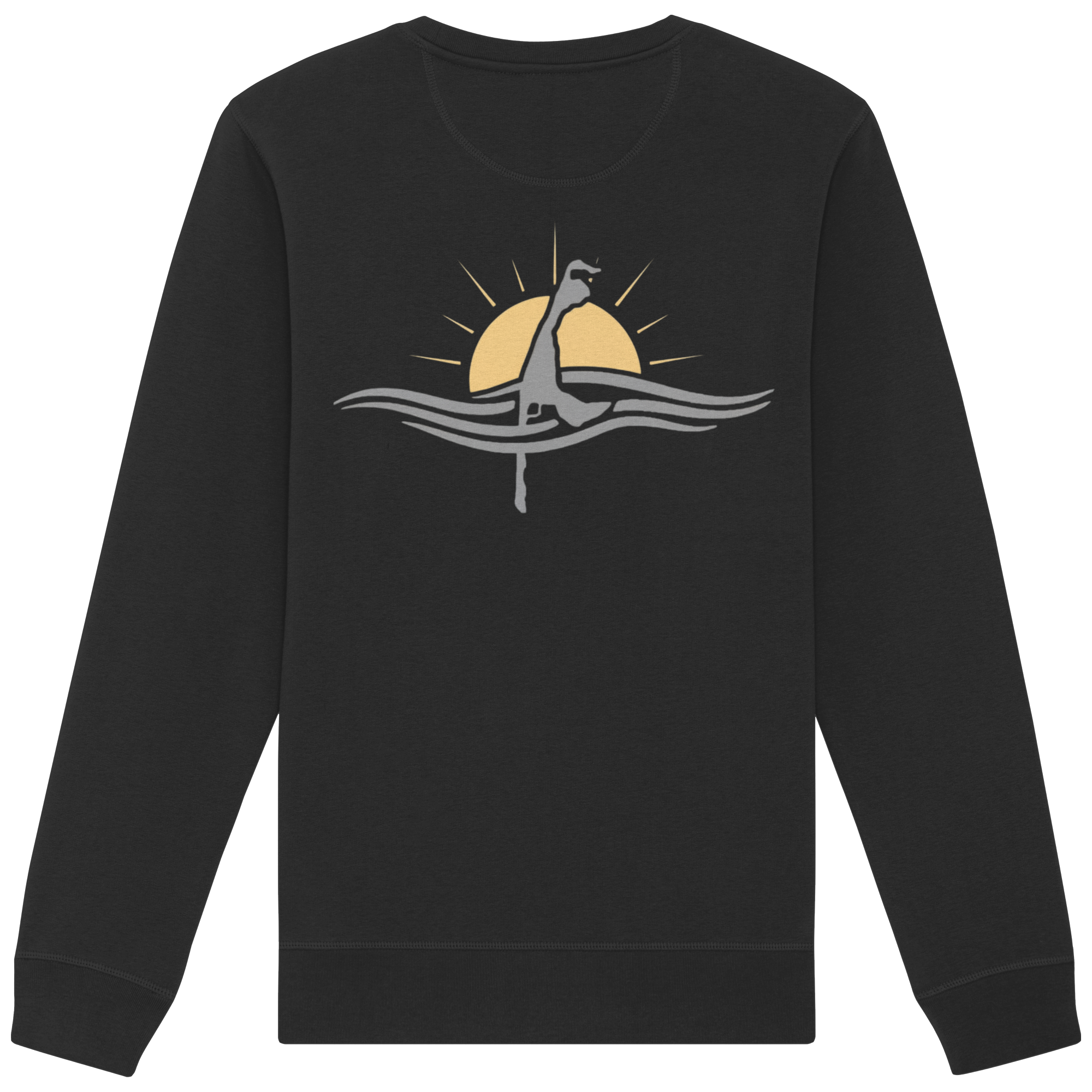 maritime SyltWelle (Sonnenaufgang) mit Stick (front) & Logo (hinten)  - Basic Sweatshirt