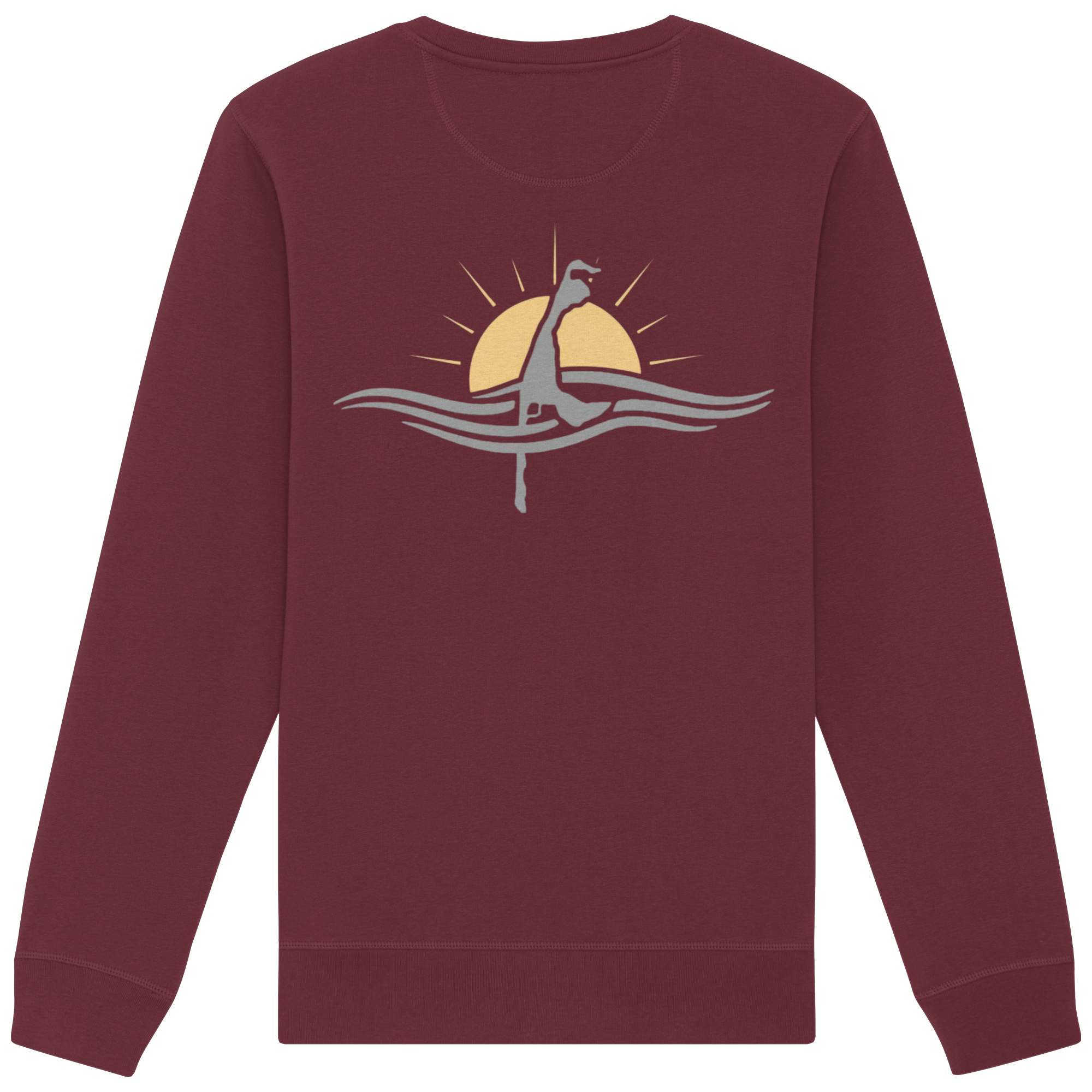 maritime SyltWelle (Sonnenaufgang) mit Stick (front) & Logo (hinten)  - Basic Sweatshirt