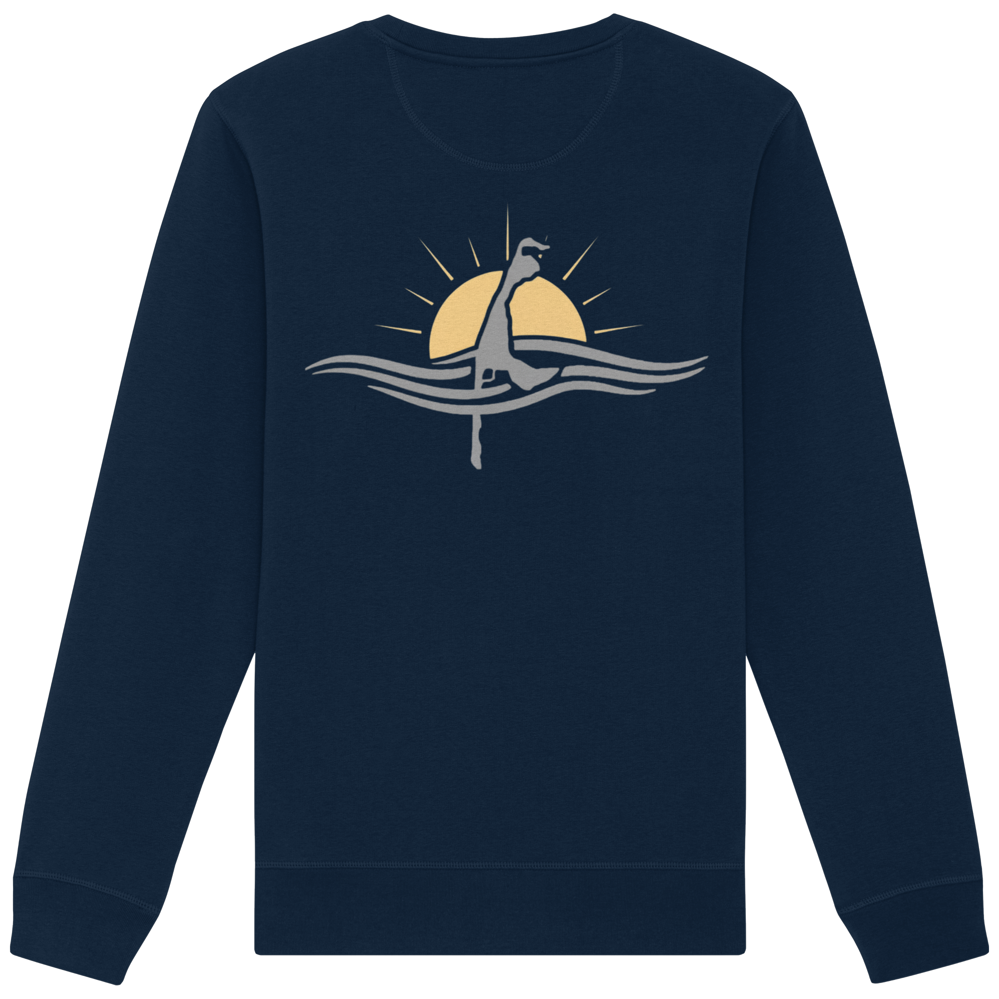 maritime SyltWelle (Sonnenaufgang) mit Stick (front) & Logo (hinten)  - Basic Sweatshirt