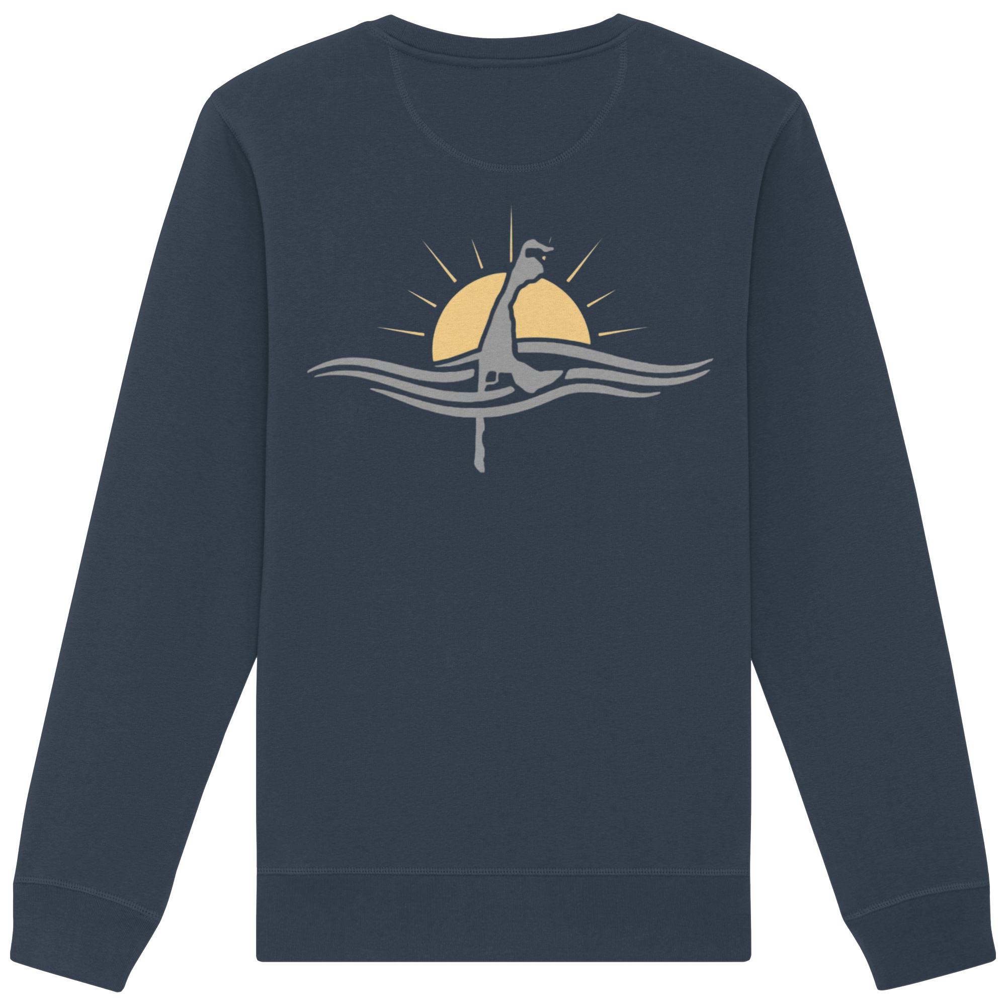 maritime SyltWelle (Sonnenaufgang) mit Stick (front) & Logo (hinten)  - Basic Sweatshirt