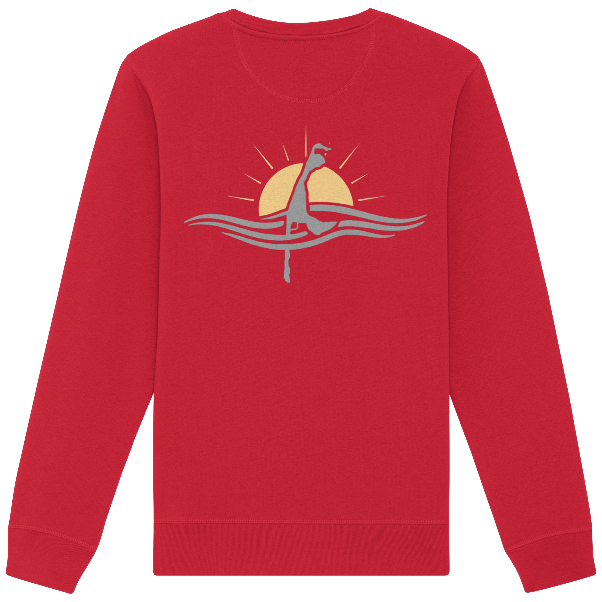 maritime SyltWelle (Sonnenaufgang) mit Stick (front) & Logo (hinten)  - Basic Sweatshirt