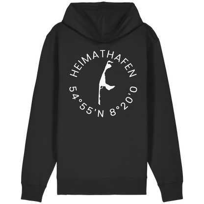 Heimathafen mit Koordinate - Relaxed Zipper (front & back)