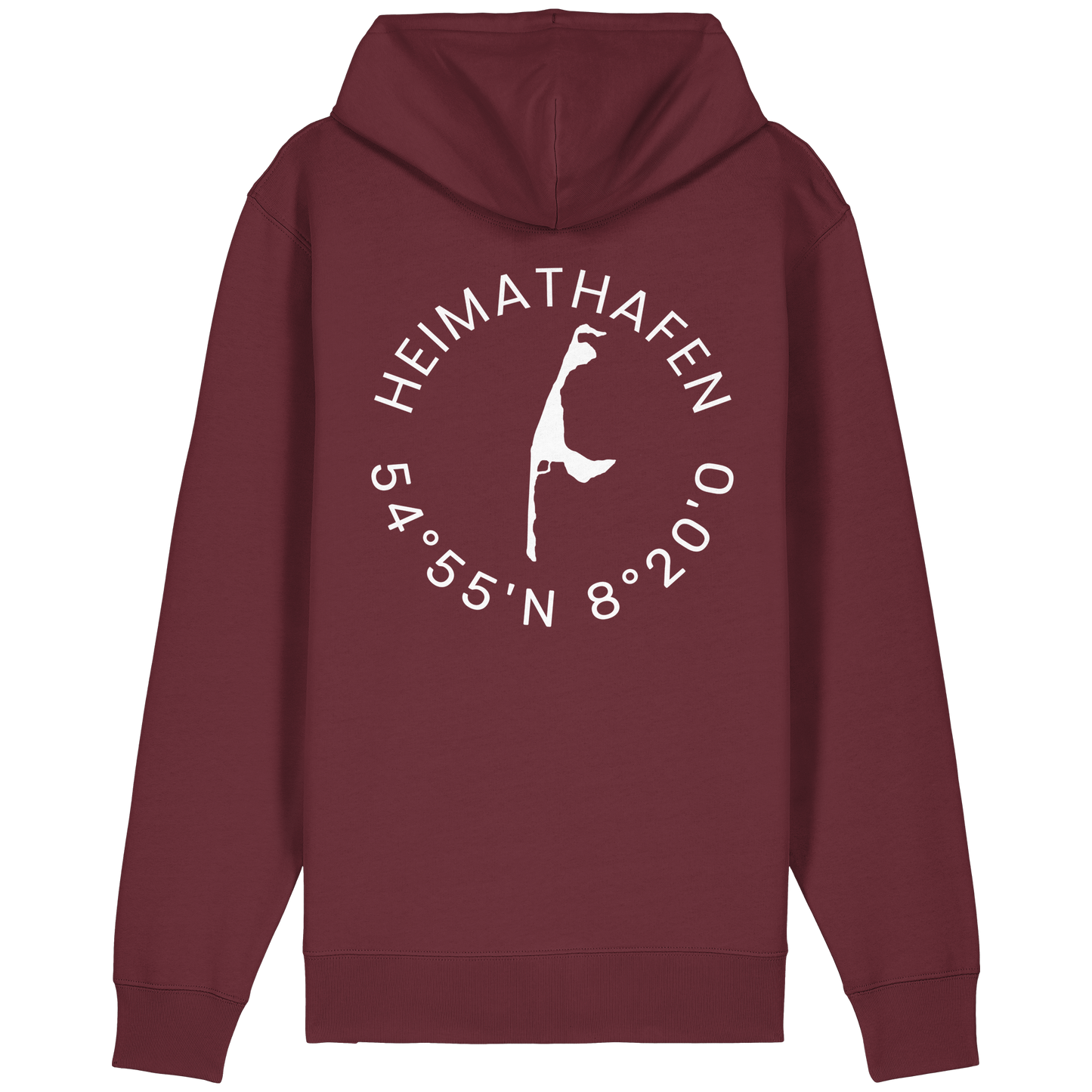 Heimathafen mit Koordinate - Relaxed Zipper (front & back)